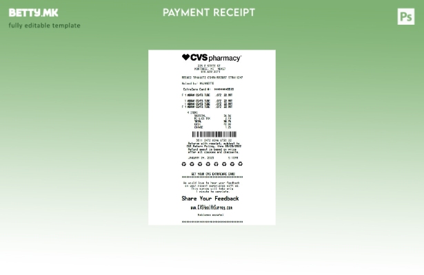 Модерен стилски шаблон за сметки од аптека Cvs